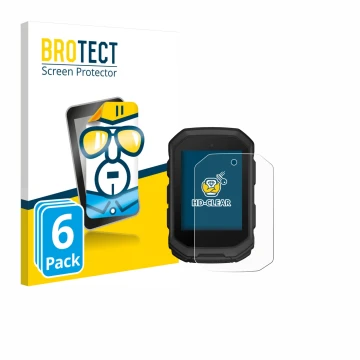 Face avant d’un emballage produit avec le logo de la marque BROTECT. À côté, l’appareil Garmin Edge MTB est représenté avec la