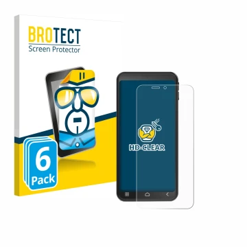 Face avant d’un emballage produit avec le logo de la marque BROTECT. À côté, l’appareil Emporia Smart 7 Lite est représenté av