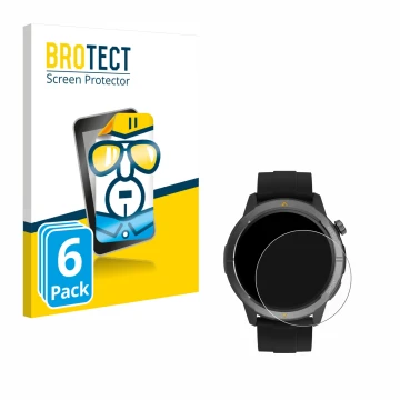 Face avant d’un emballage produit avec le logo de la marque BROTECT. À côté, l’appareil AGM Legion Watch 1.43