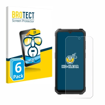 Face avant d’un emballage produit avec le logo de la marque BROTECT. À côté, l’appareil Blackview BV4800 SE est représenté ave