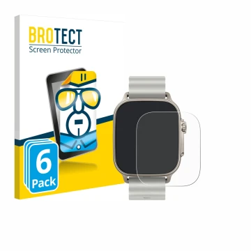Face avant d’un emballage produit avec le logo de la marque BROTECT. À côté, l’appareil realme Watch 5 est représenté avec la 