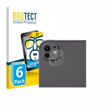 Face avant d’un emballage produit avec le logo de la marque BROTECT. À côté, l’appareil Apple iPad Pro 13