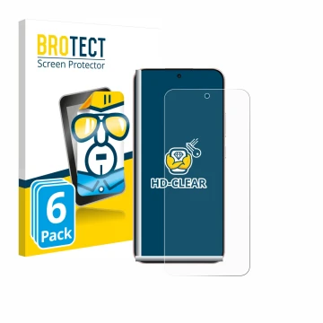 Face avant d’un emballage produit avec le logo de la marque BROTECT. À côté, l’appareil Oppo Reno 14 est représenté avec la pr