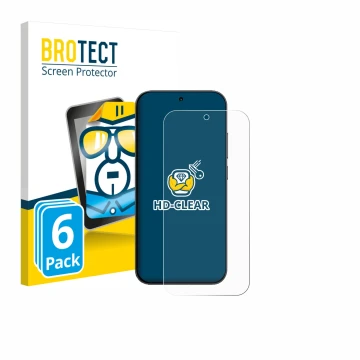 Face avant d’un emballage produit avec le logo de la marque BROTECT. À côté, l’appareil Xiaomi Redmi K90 est représenté avec l