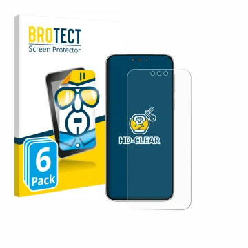 Face avant d’un emballage produit avec le logo de la marque BROTECT. À côté, l’appareil Huawei Mate 80 Pro est représenté avec