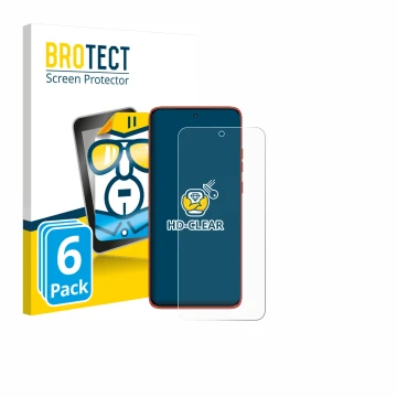 Face avant d’un emballage produit avec le logo de la marque BROTECT. À côté, l’appareil Motorola Edge 60 Neo est représenté av