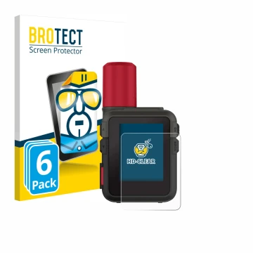 Face avant d’un emballage produit avec le logo de la marque BROTECT. À côté, l’appareil Garmin inReach Mini 3 Plus est représe