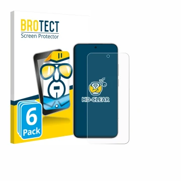 Face avant d’un emballage produit avec le logo de la marque BROTECT. À côté, l’appareil Xiaomi Redmi Note 15 Pro 4G est représ