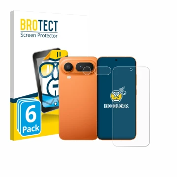 Face avant d’un emballage produit avec le logo de la marque BROTECT. À côté, l’appareil Honor Magic 8 Pro Lite (Avant+Caméra) 
