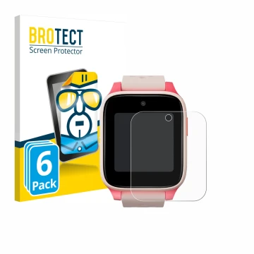 Face avant d’un emballage produit avec le logo de la marque BROTECT. À côté, l’appareil TCL Movetime Kids Watch MT46 est repré