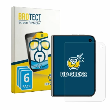 Face avant d’un emballage produit avec le logo de la marque BROTECT. À côté, l’appareil Apple iPhone Duo est représenté avec l