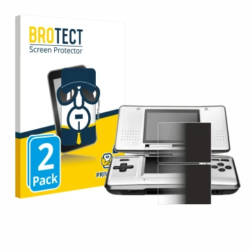 Face avant d’un emballage produit avec le logo de la marque BROTECT. À côté, l’appareil Nintendo DS est représenté avec la pro