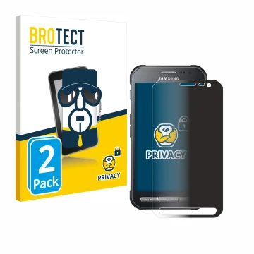 Face avant d’un emballage produit avec le logo de la marque BROTECT. À côté, l’appareil Samsung Galaxy XCover 3 est représenté