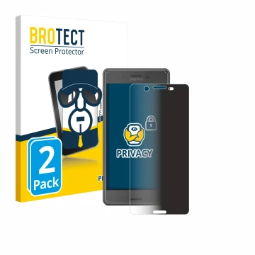 Face avant d’un emballage produit avec le logo de la marque BROTECT. À côté, l’appareil Sony Xperia X Performance est représen