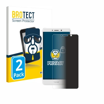 Face avant d’un emballage produit avec le logo de la marque BROTECT. À côté, l’appareil Honor 6X est représenté avec la protec