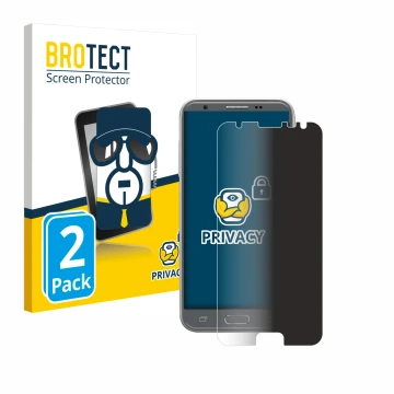 Face avant d’un emballage produit avec le logo de la marque BROTECT. À côté, l’appareil Samsung Galaxy J3 Emerge est représent