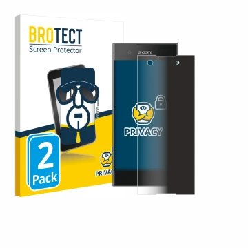 Face avant d’un emballage produit avec le logo de la marque BROTECT. À côté, l’appareil Sony Xperia XA1 est représenté avec la