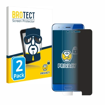 Face avant d’un emballage produit avec le logo de la marque BROTECT. À côté, l’appareil Honor 9 est représenté avec la protect