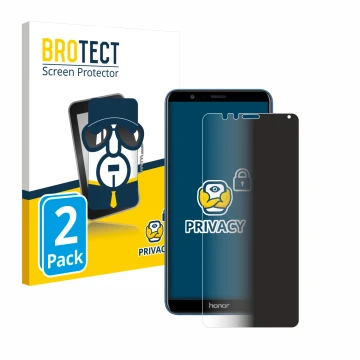 Face avant d’un emballage produit avec le logo de la marque BROTECT. À côté, l’appareil Honor 7X est représenté avec la protec