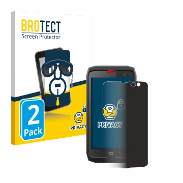 Face avant d’un emballage produit avec le logo de la marque BROTECT. À côté, l’appareil Crosscall Action X3 est représenté ave