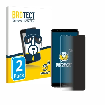 Face avant d’un emballage produit avec le logo de la marque BROTECT. À côté, l’appareil Honor 9 Lite est représenté avec la pr