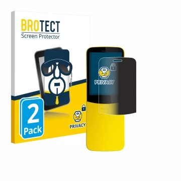 Face avant d’un emballage produit avec le logo de la marque BROTECT. À côté, l’appareil Nokia 8110 est représenté avec la prot