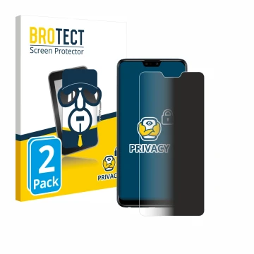 Face avant d’un emballage produit avec le logo de la marque BROTECT. À côté, l’appareil ASUS ZenFone Max Pro (M2) ZB631KL est 