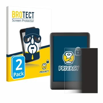 Face avant d’un emballage produit avec le logo de la marque BROTECT. À côté, l’appareil Amazon Kindle 2019 (10ème Gen.) est re