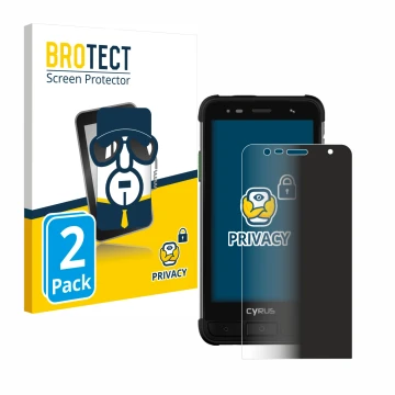 Face avant d’un emballage produit avec le logo de la marque BROTECT. À côté, l’appareil Cyrus CS45 XA est représenté avec la p