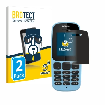 Face avant d’un emballage produit avec le logo de la marque BROTECT. À côté, l’appareil Nokia 105 2019 est représenté avec la 