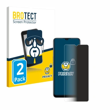 Face avant d’un emballage produit avec le logo de la marque BROTECT. À côté, l’appareil Oppo Find X2 Lite est représenté avec 