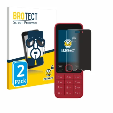 Face avant d’un emballage produit avec le logo de la marque BROTECT. À côté, l’appareil Nokia 125 est représenté avec la prote