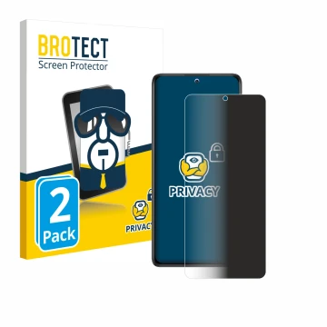 Face avant d’un emballage produit avec le logo de la marque BROTECT. À côté, l’appareil Xiaomi Redmi Note 10 est représenté av