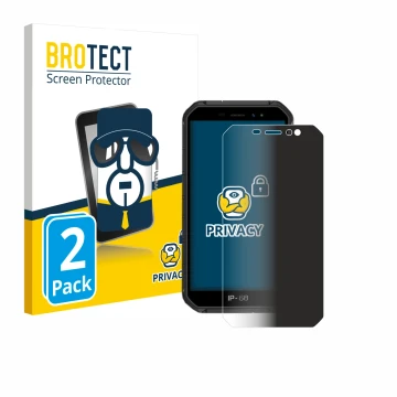 Face avant d’un emballage produit avec le logo de la marque BROTECT. À côté, l’appareil Ulefone Armor X7 Pro est représenté av