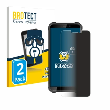 Face avant d’un emballage produit avec le logo de la marque BROTECT. À côté, l’appareil Oukitel WP5 Pro est représenté avec la