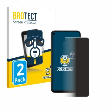 Face avant d’un emballage produit avec le logo de la marque BROTECT. À côté, l’appareil Google Pixel 4a 5G est représenté avec