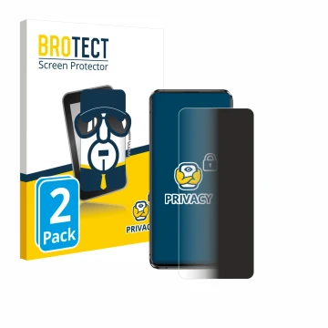 Face avant d’un emballage produit avec le logo de la marque BROTECT. À côté, l’appareil ASUS Zenfone 7 Pro ZS671KS est représe