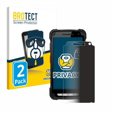Face avant d’un emballage produit avec le logo de la marque BROTECT. À côté, l’appareil Point Mobile PM90 est représenté avec 