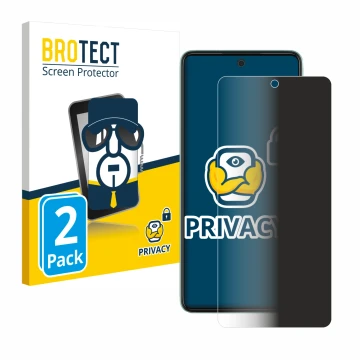 Face avant d’un emballage produit avec le logo de la marque BROTECT. À côté, l’appareil Samsung Galaxy A52 est représenté avec