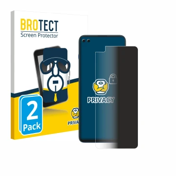 Face avant d’un emballage produit avec le logo de la marque BROTECT. À côté, l’appareil Motorola Edge S est représenté avec la