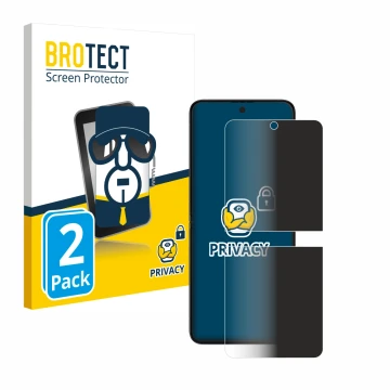 Face avant d’un emballage produit avec le logo de la marque BROTECT. À côté, l’appareil Samsung Galaxy Z Flip 3 5G est représe