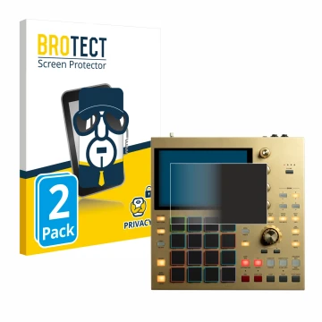 Face avant d’un emballage produit avec le logo de la marque BROTECT. À côté, l’appareil Akai MPC One est représenté avec la pr