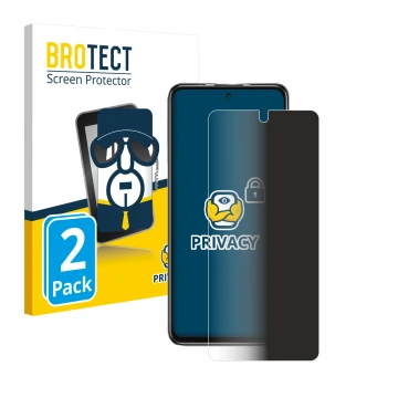 Face avant d’un emballage produit avec le logo de la marque BROTECT. À côté, l’appareil Xiaomi Poco M4 Pro 5G est représenté a