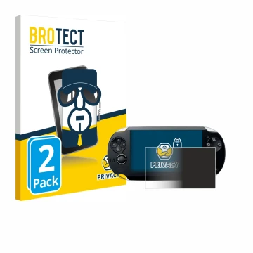 Face avant d’un emballage produit avec le logo de la marque BROTECT. À côté, l’appareil Sony Playstation PS Vita est représent