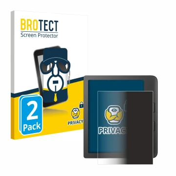 Face avant d’un emballage produit avec le logo de la marque BROTECT. À côté, l’appareil Tolino Vision 6 est représenté avec la