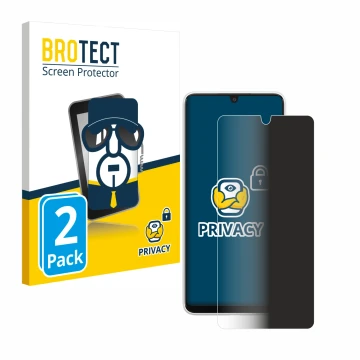 Face avant d’un emballage produit avec le logo de la marque BROTECT. À côté, l’appareil Samsung Galaxy A33 5G est représenté a