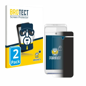 Face avant d’un emballage produit avec le logo de la marque BROTECT. À côté, l’appareil Pax A920 est représenté avec la protec