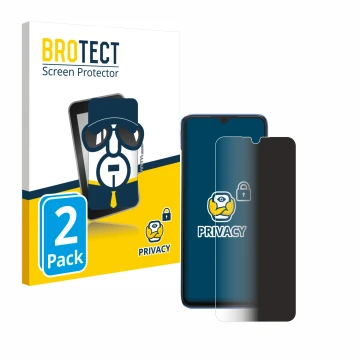 Face avant d’un emballage produit avec le logo de la marque BROTECT. À côté, l’appareil Xiaomi Redmi 10C est représenté avec l