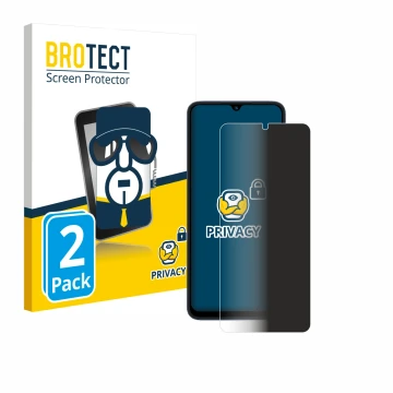 Face avant d’un emballage produit avec le logo de la marque BROTECT. À côté, l’appareil Xiaomi Redmi 12C est représenté avec l