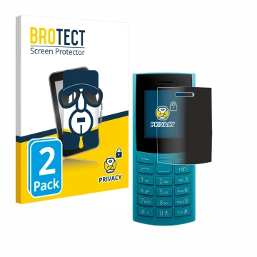 Face avant d’un emballage produit avec le logo de la marque BROTECT. À côté, l’appareil Nokia 105 4G (2023) est représenté ave